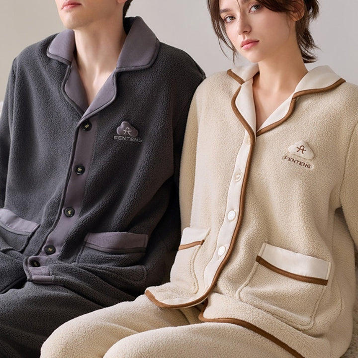 Couple Pajamas Fleece-lined Thickened Women's Suit