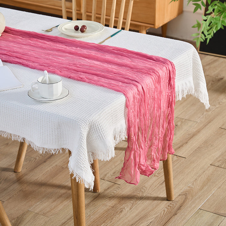 Voile Champray Table Runner European Twist Tablecloth Wedding Party Decoration