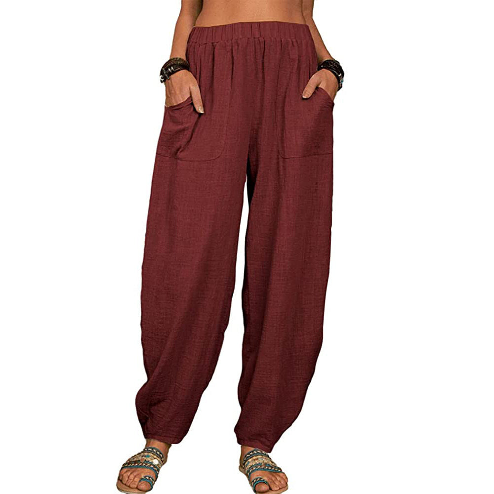 Women's Clothes Casual Pants Amazon Wish Loose Cotton And Linen Casual Pants Home Harem Trousers
