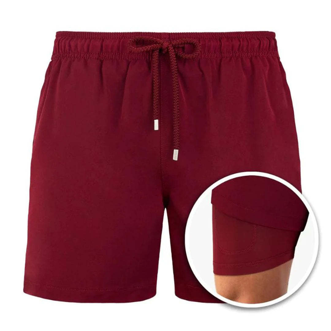 European And American Shorts Men's Beach Pants Sports Pants Printed Double Shorts