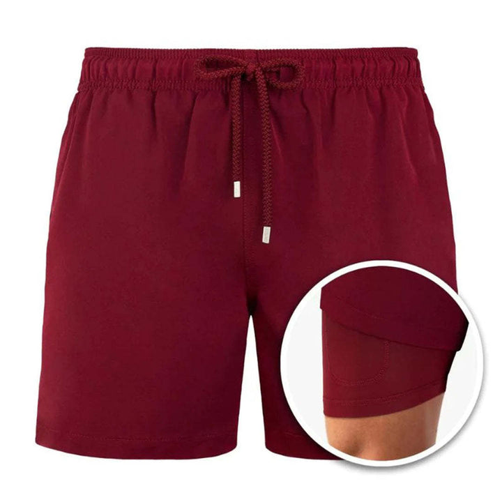 European And American Shorts Men's Beach Pants Sports Pants Printed Double Shorts