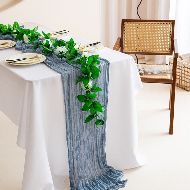 Voile Champray Table Runner European Twist Tablecloth Wedding Party Decoration