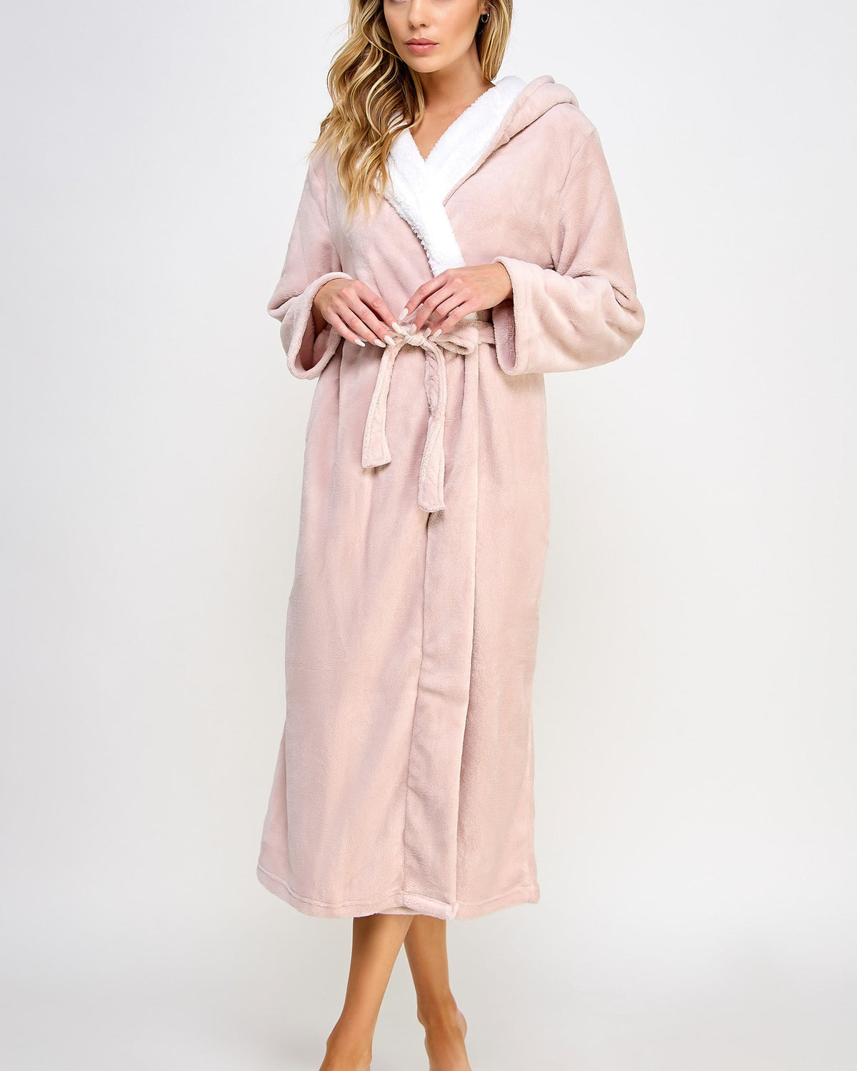 Janette Cozy Fleece Hooded Robe • Free Shipping • 4-7 Days