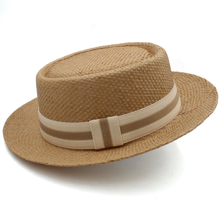 Straw Hat Flat Brim Beach Sun Protection Wide Brim Sunshade