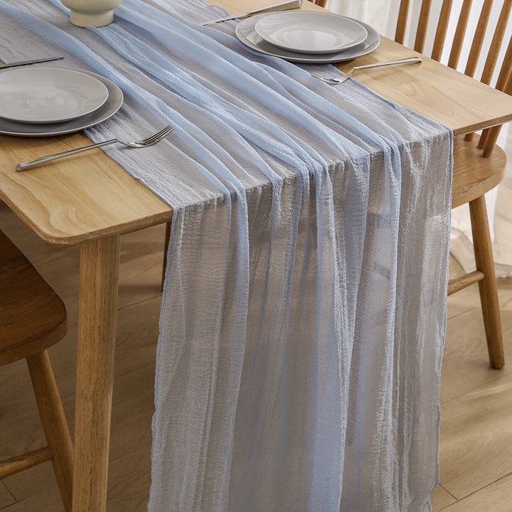 Voile Champray Table Runner European Twist Tablecloth Wedding Party Decoration