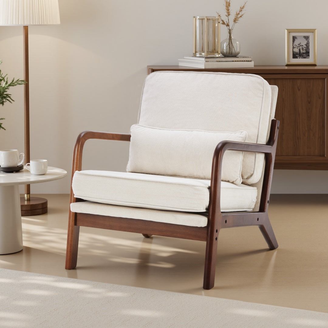 Comfy solid armchair.