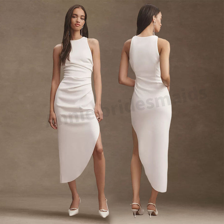 Satin Bridesmaid White High-grade Dress