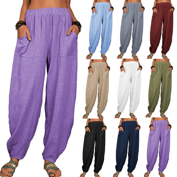 Women's Clothes Casual Pants Amazon Wish Loose Cotton And Linen Casual Pants Home Harem Trousers