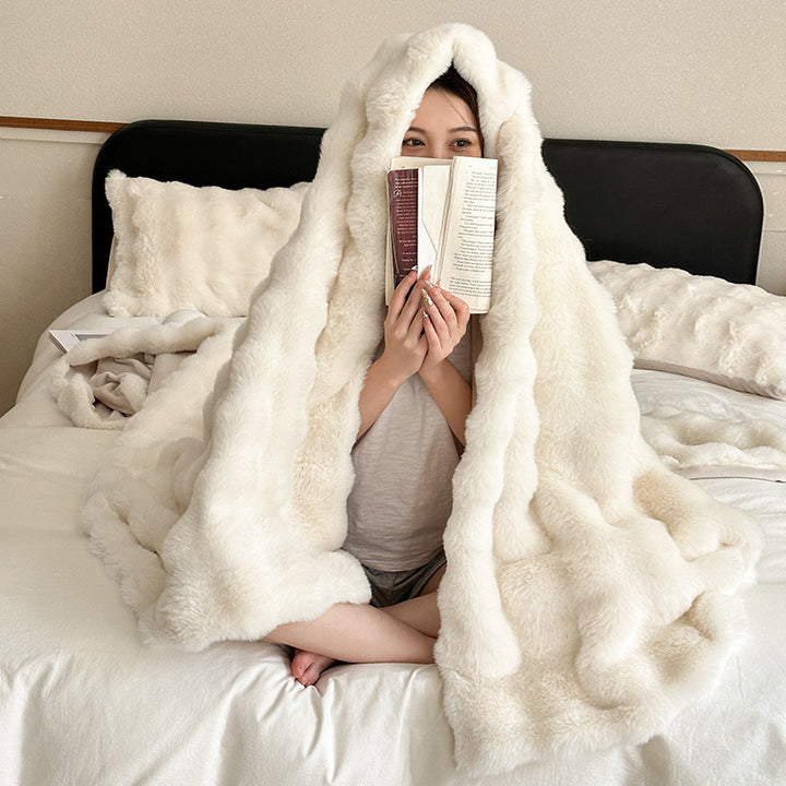 Rex Rabbit Velvet Blanket Thickened Warm Fur Velvet Nap Blanket