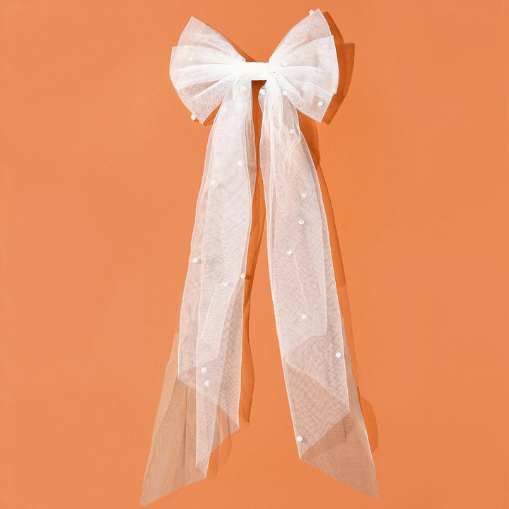 Super Fairy Gauze Ribbon Pearl Bow