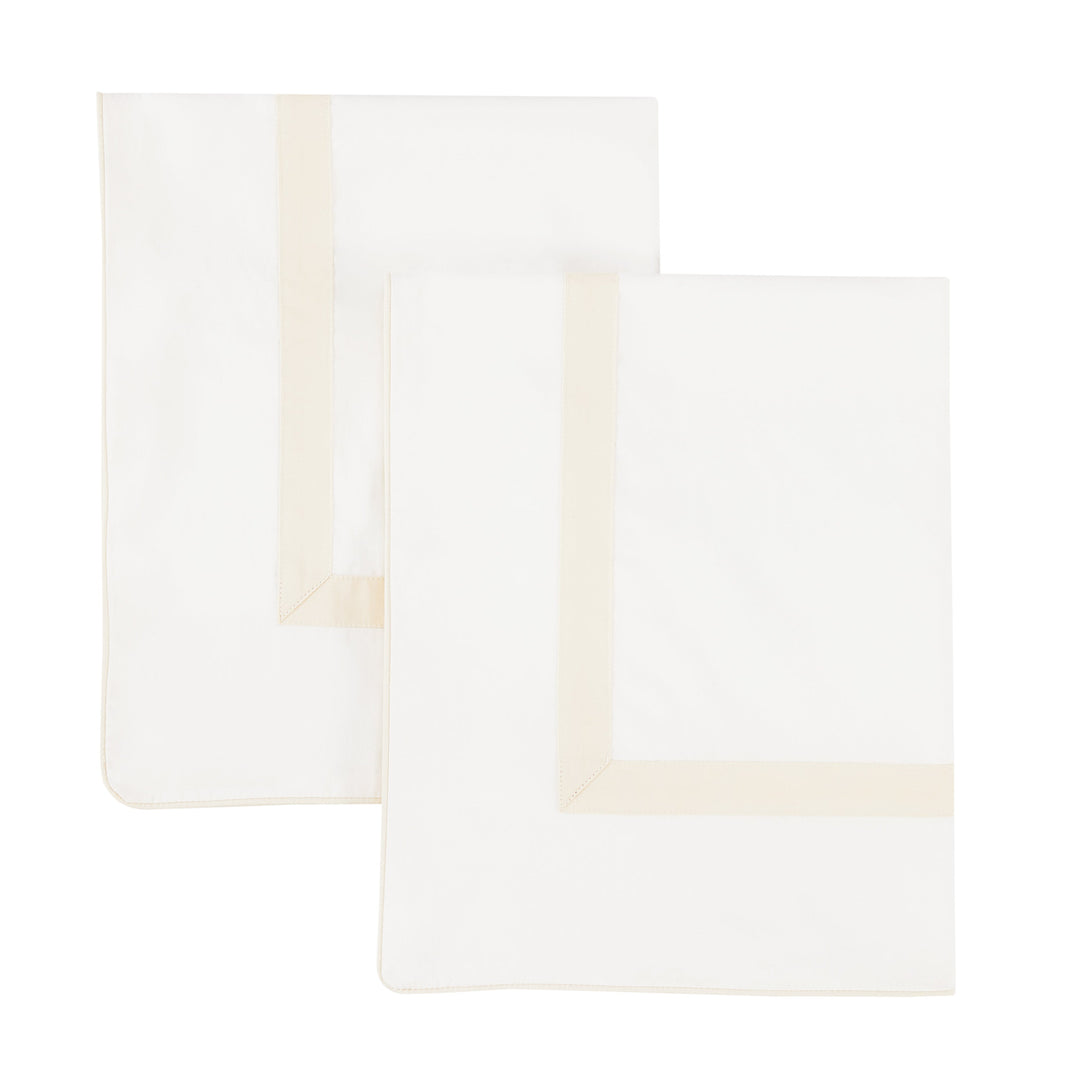 Classic Double Border Percale Cotton Euro Sham Pair
