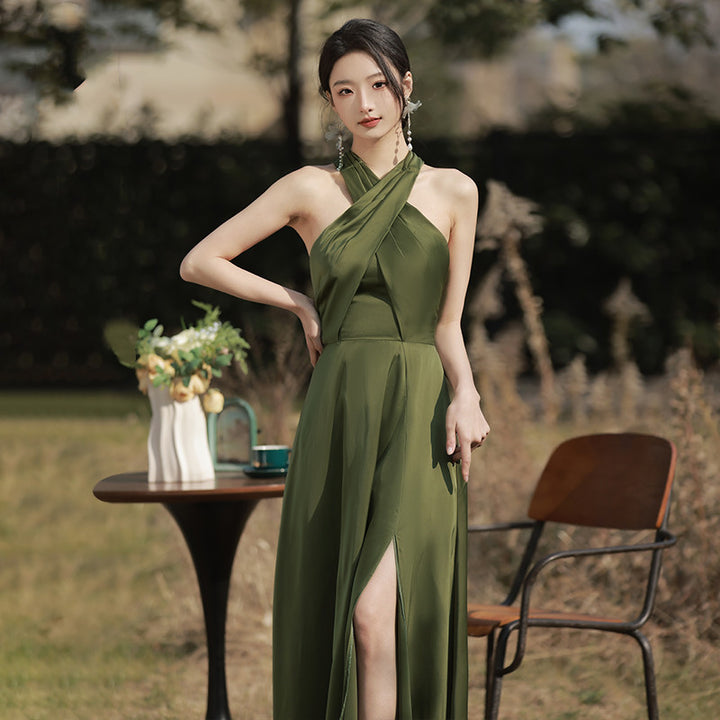 Ladies Fashion Bridesmaid Dress Green