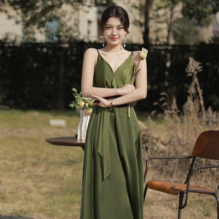 Ladies Fashion Bridesmaid Dress Green
