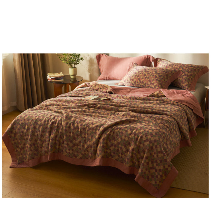 Cotton Class A Yarn-dyed Jacquard Double-layer Gauze Summer Blanket