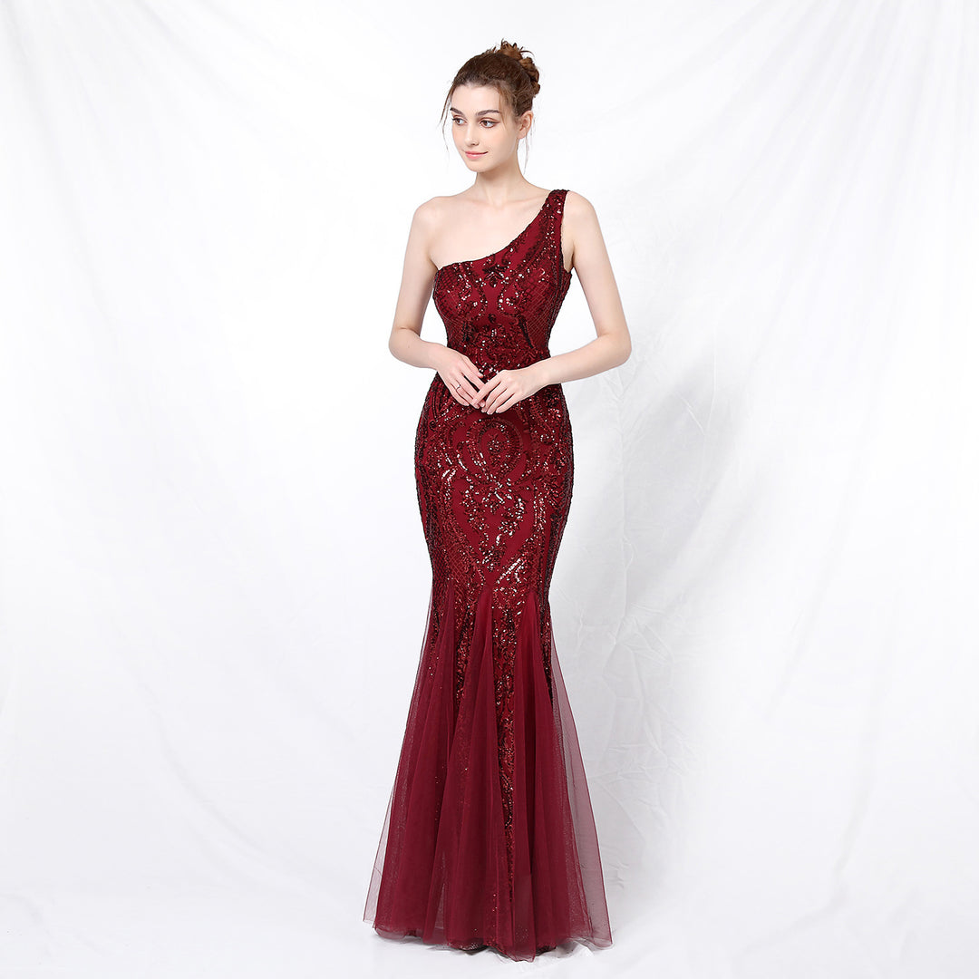 Party Party Evening Dress Sexy Long Slim Toast Dress