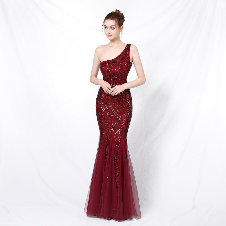 Party Party Evening Dress Sexy Long Slim Toast Dress