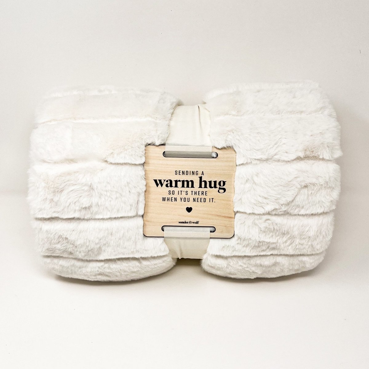 Warm Hug Faux Fur Blanket with Wooden Tag ♡ Free Shipping ♡ 4-7 Days