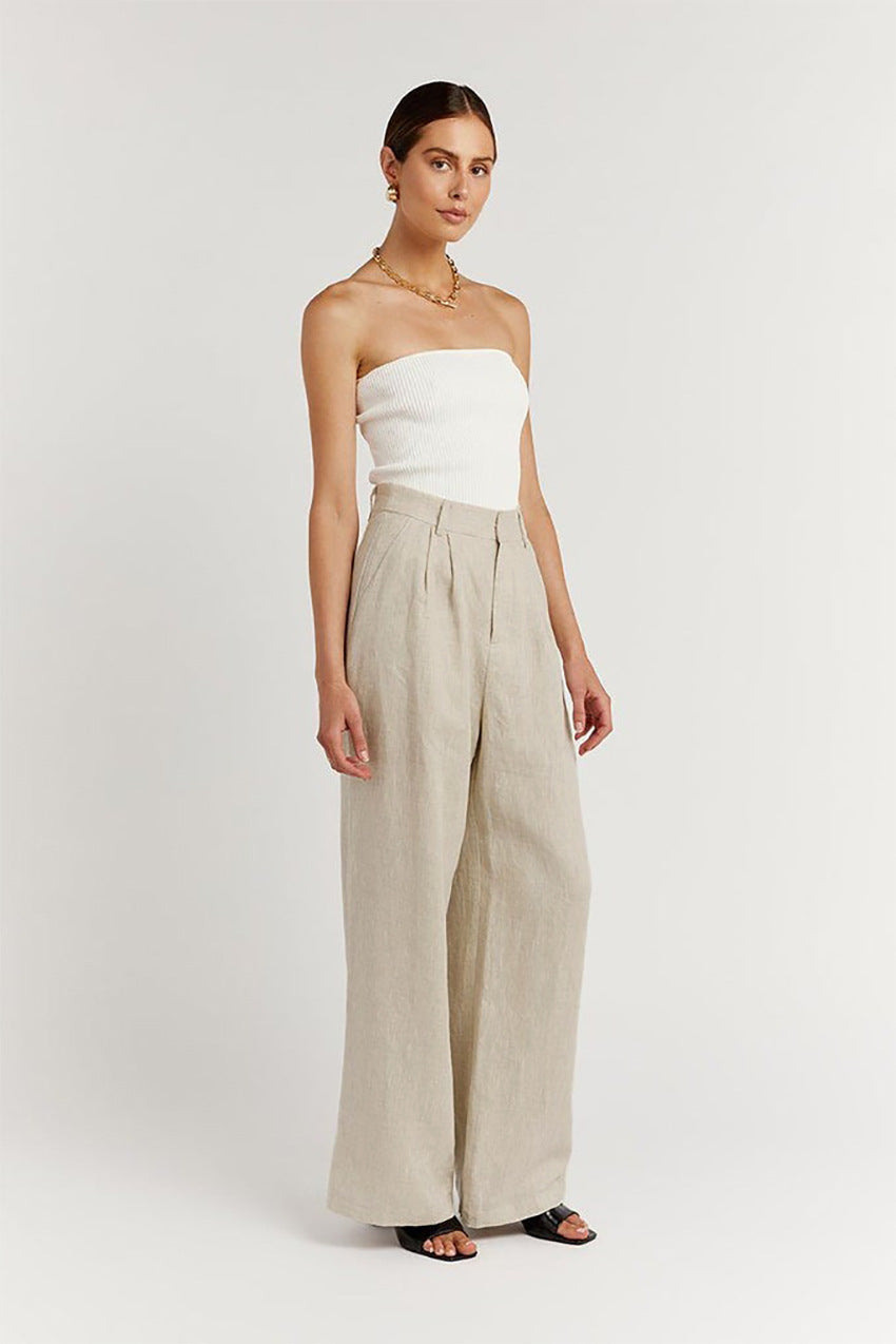Cotton Wide Leg Pants