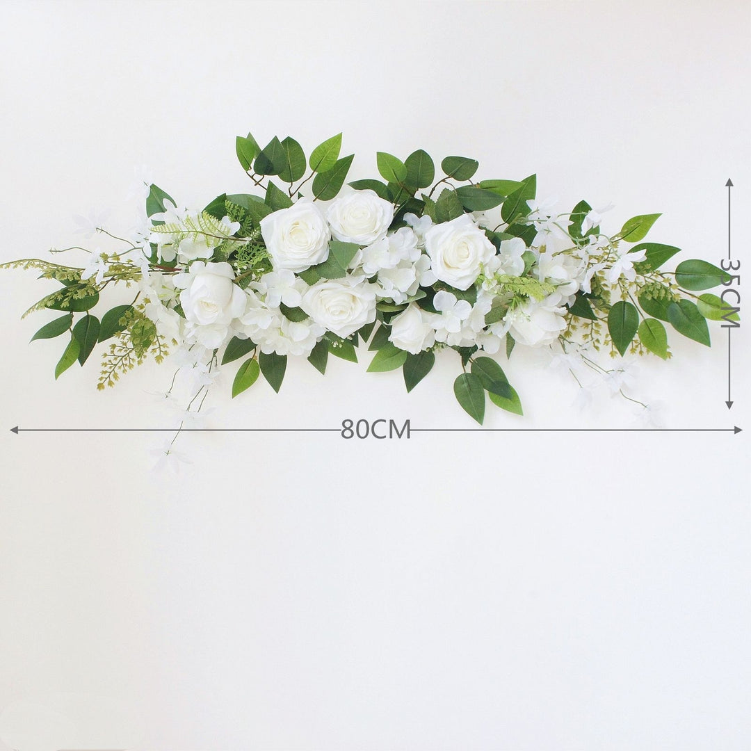 Silk Flower White Rose Wedding Arch Flower Chair