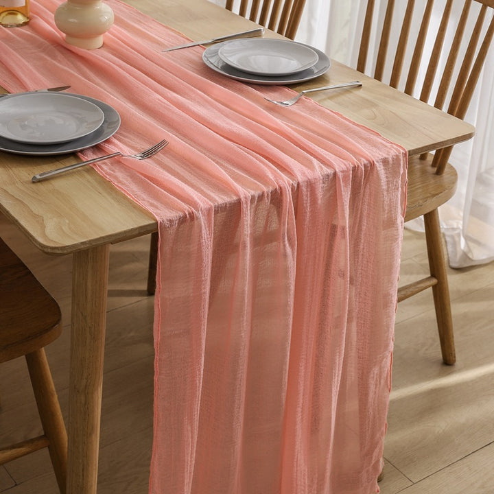 Voile Champray Table Runner European Twist Tablecloth Wedding Party Decoration