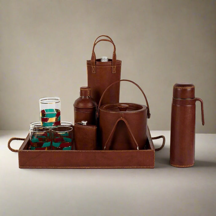 Coctelera | Leather Cocktail Shaker + Jigger