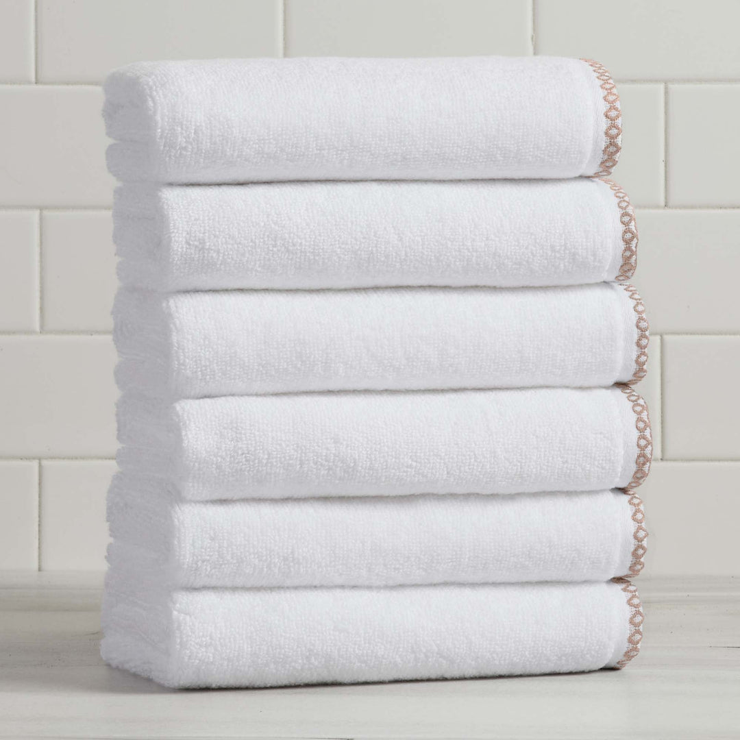 Cotton Border-Stitched 6-Piece Towel Set - Valery Collection