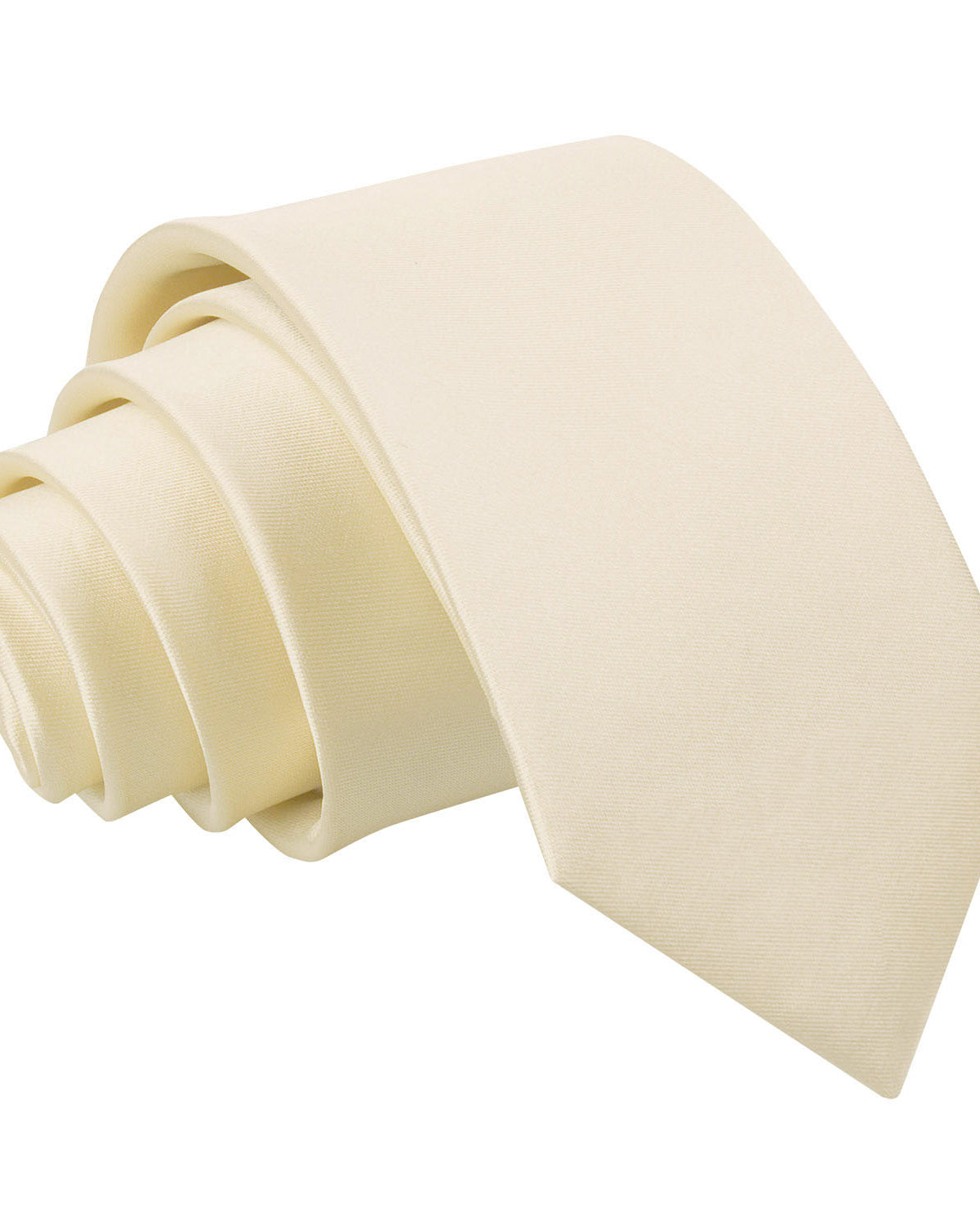 Plain Satin Slim Tie - Champagne