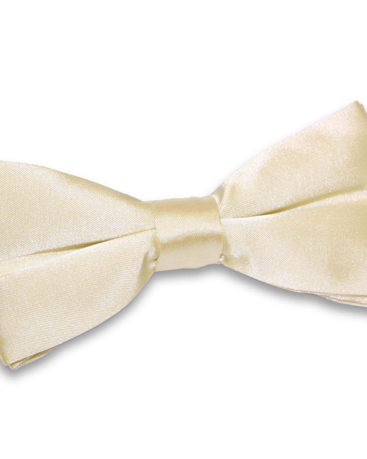 Plain Satin Pre-Tied Bow Tie - Champagne