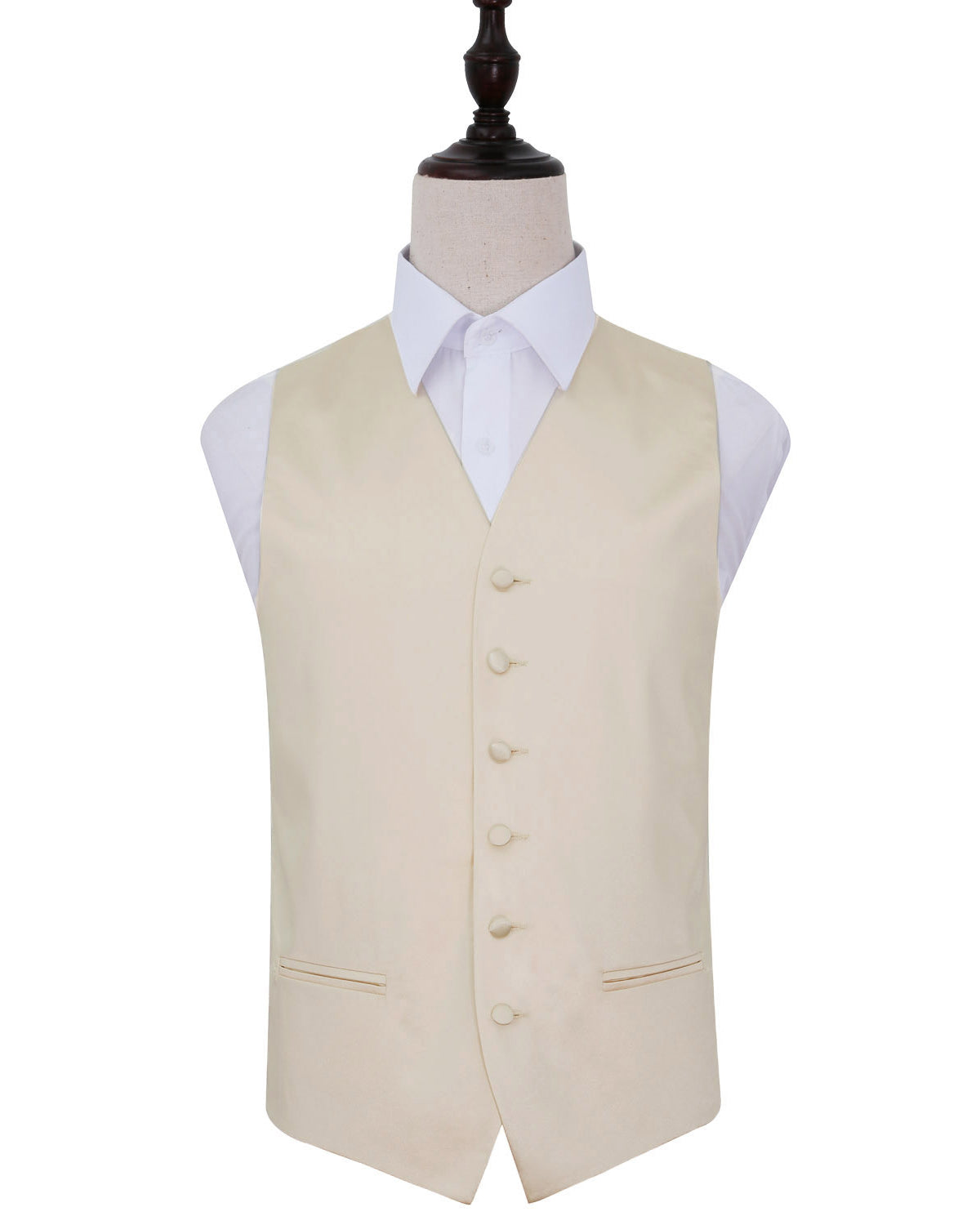 Plain Satin Waistcoat - Champagne, 42'