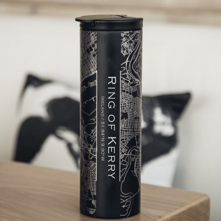 Ring of Kerry - Ireland Engraved Map Tumbler in Matte Black