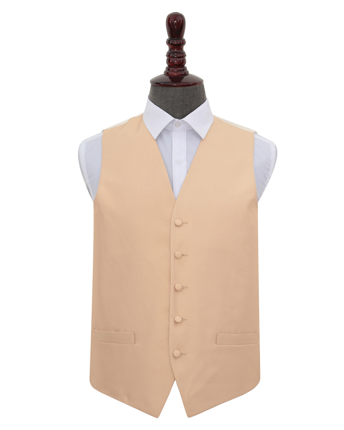 Solid Check Waistcoat - Champagne, 44'