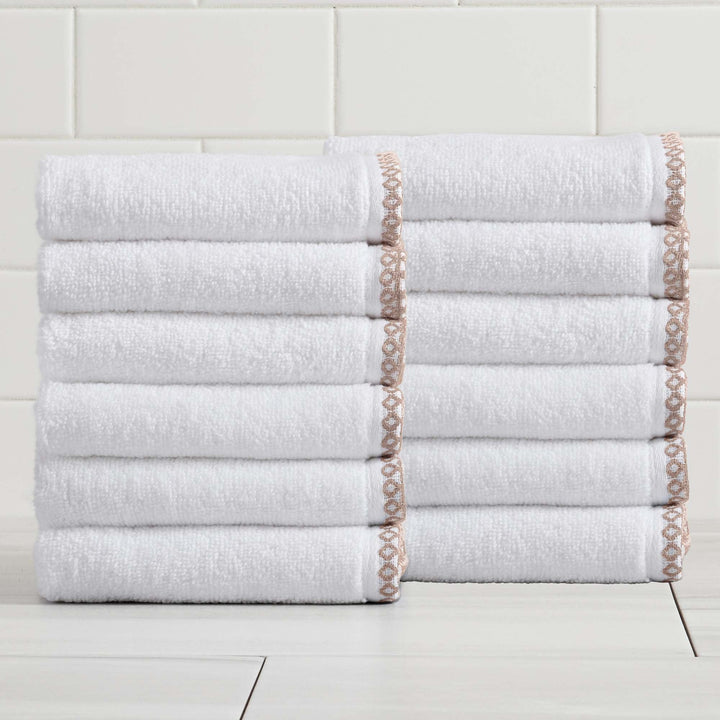 Cotton Border-Stitched 6-Piece Towel Set - Valery Collection