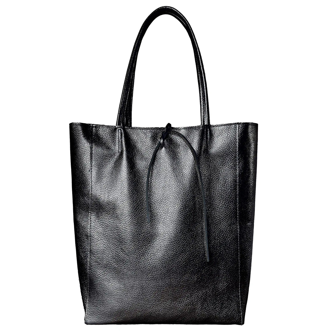 Metallic Calf Leather Tote Bag