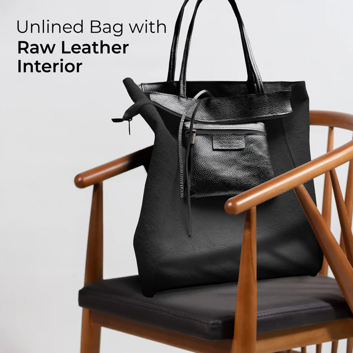 Metallic Calf Leather Tote Bag