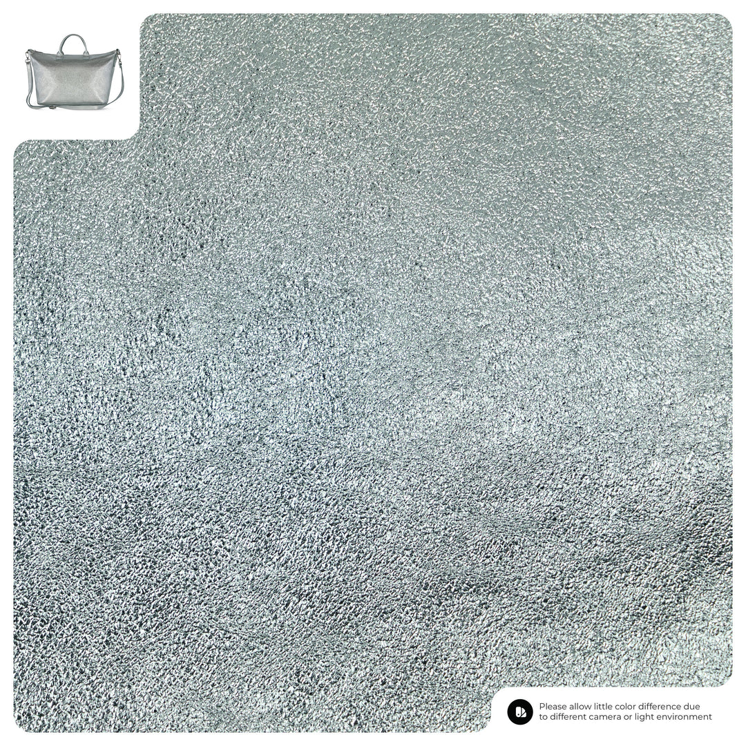 Metallic Suede Leather Top-Handle Bag