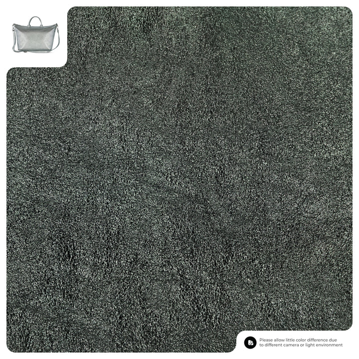 Metallic Suede Leather Top-Handle Bag