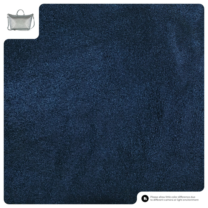 Metallic Suede Leather Top-Handle Bag