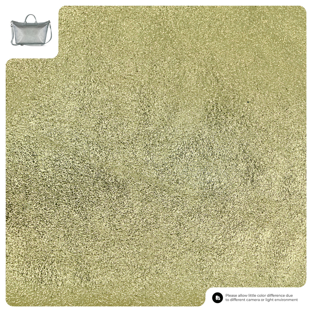 Metallic Suede Leather Top-Handle Bag