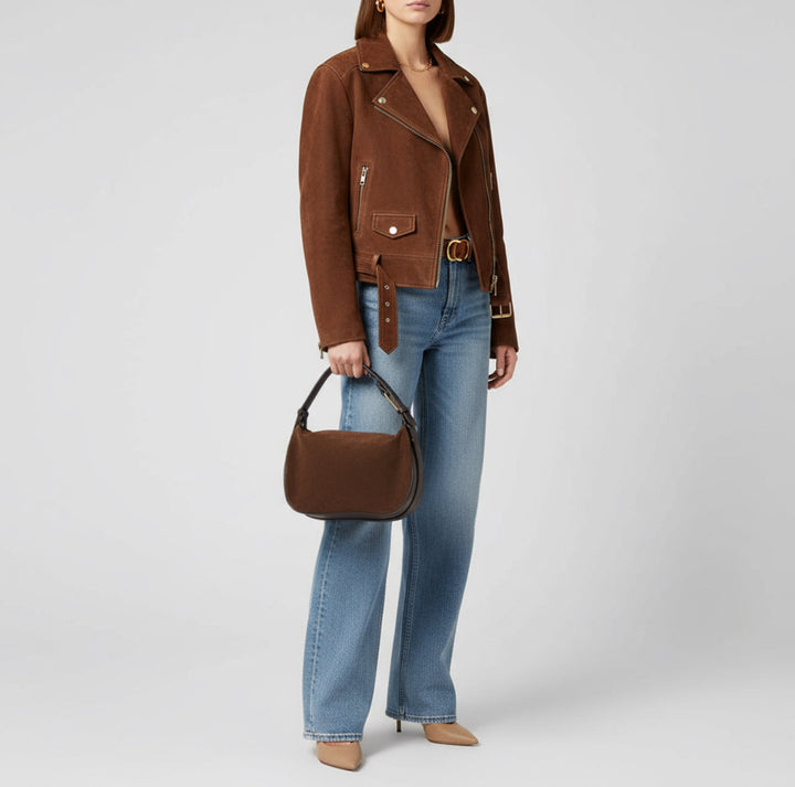 Suede Leather Crossbody Bag