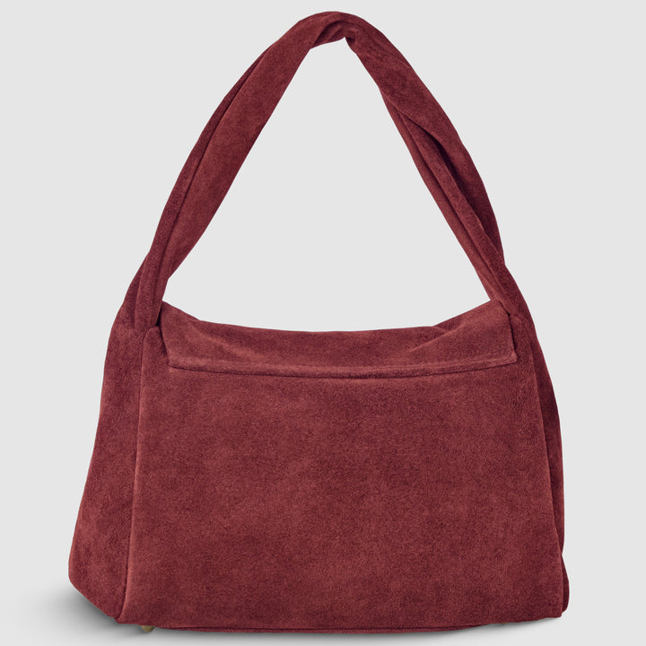 Suede Leather Top-Handle Bag