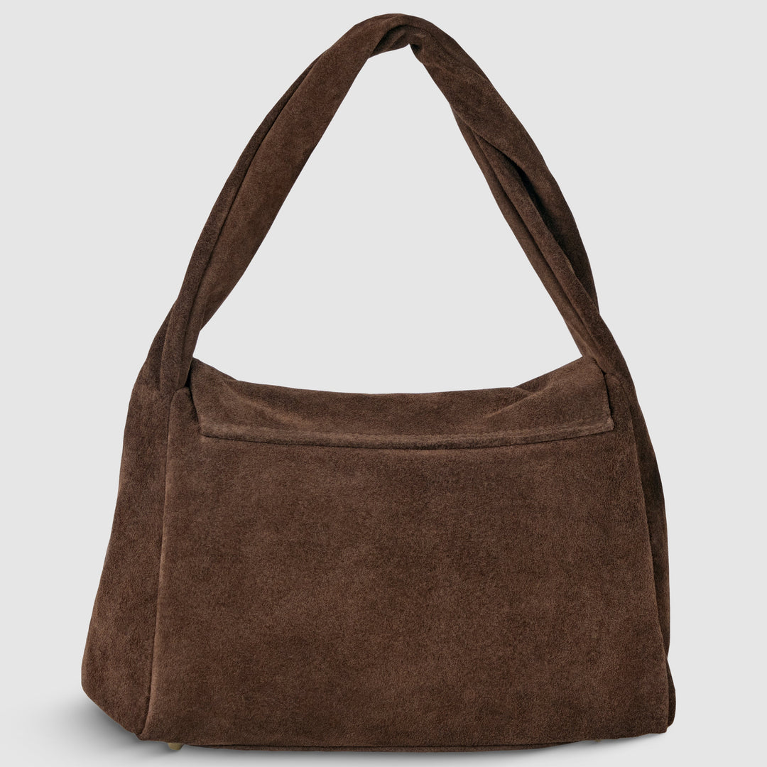 Suede Leather Top-Handle Bag
