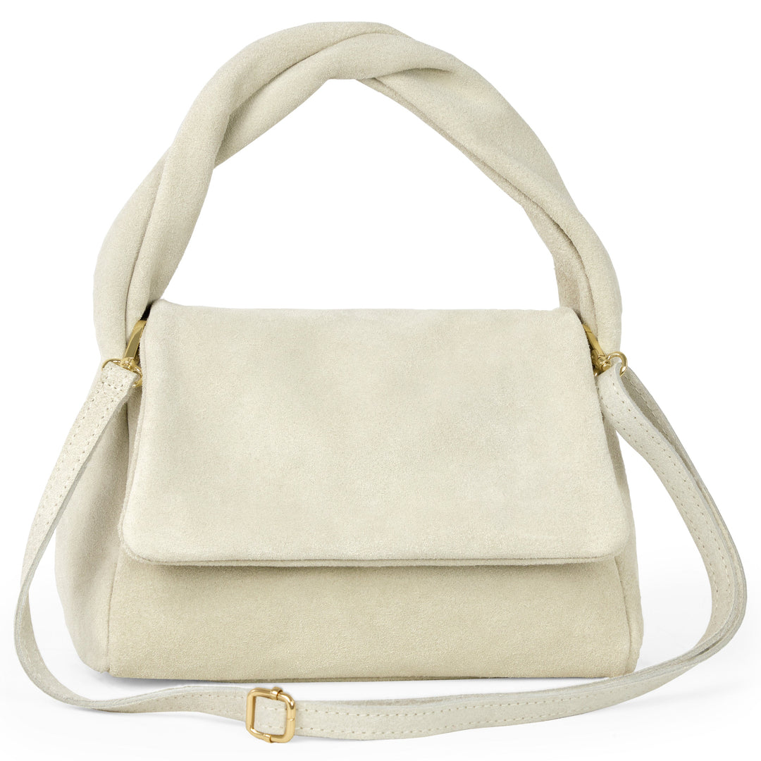 Suede Leather Top-Handle Bag