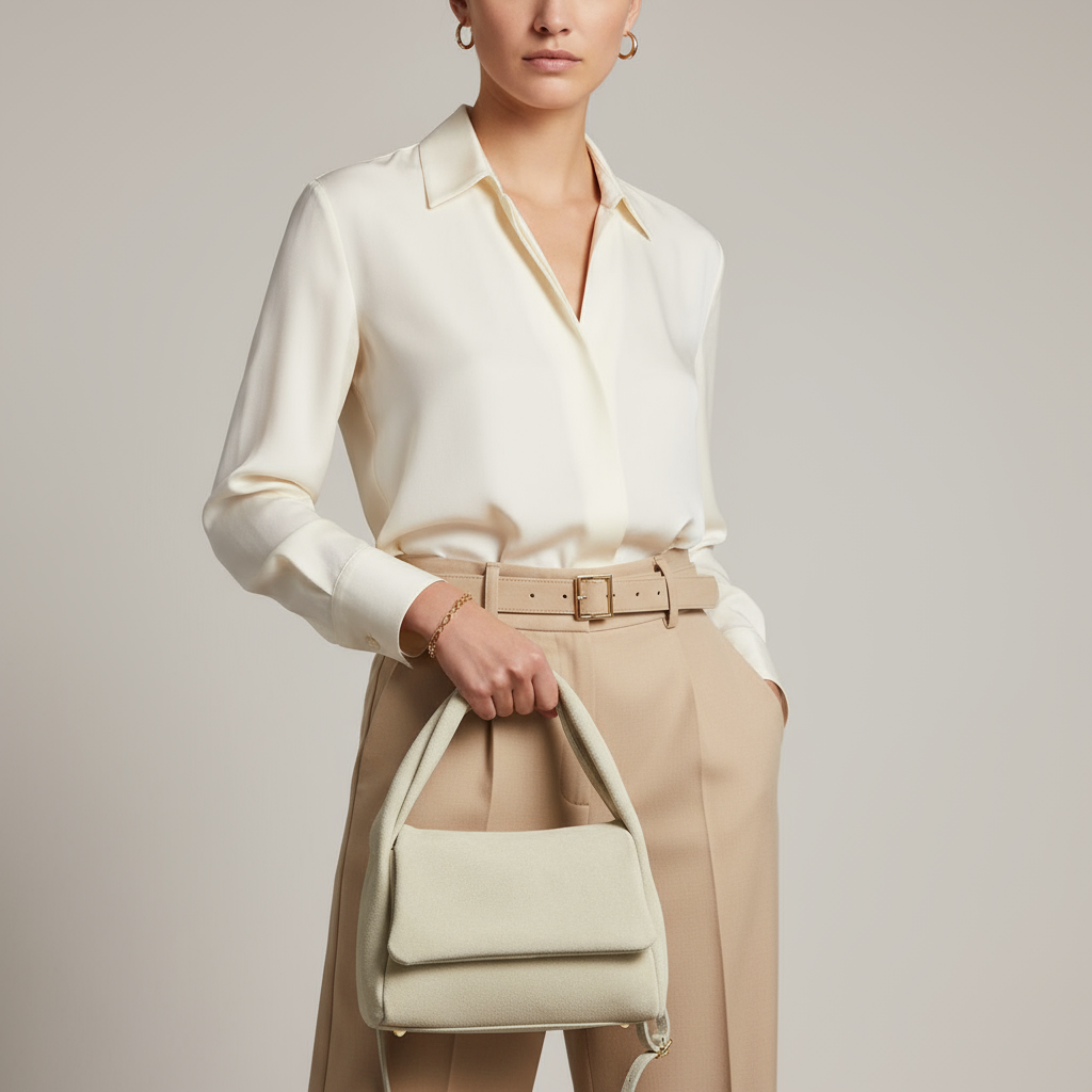 Suede Leather Top-Handle Bag