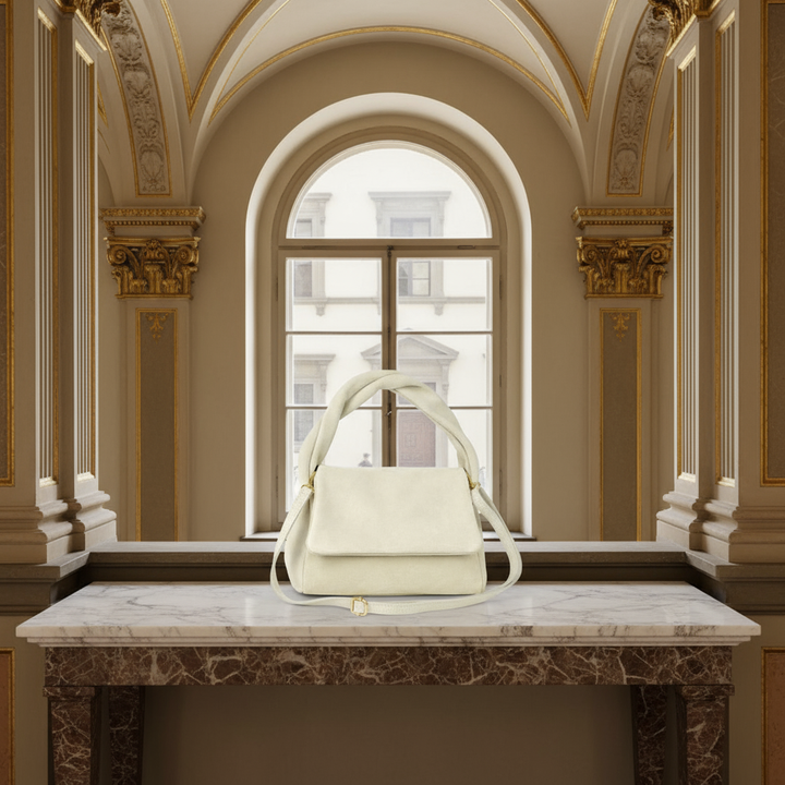 Suede Leather Top-Handle Bag
