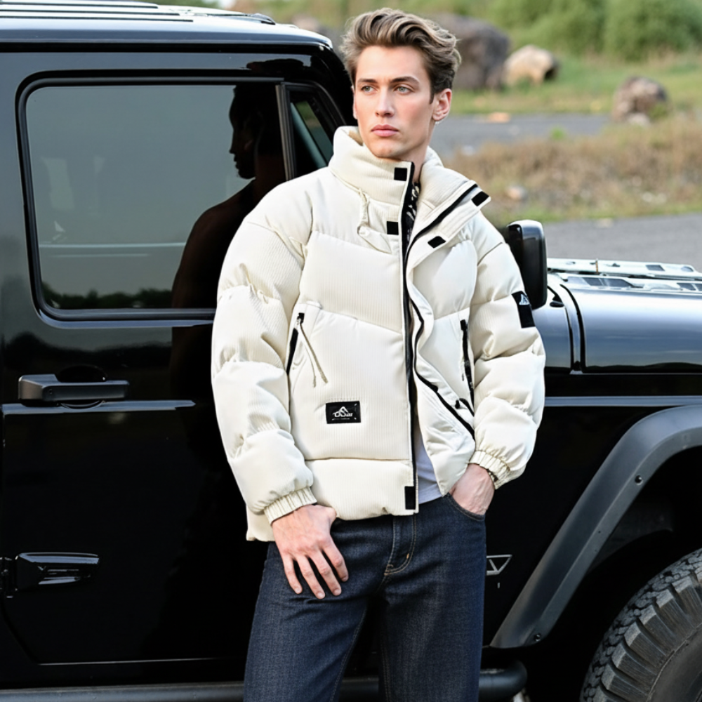 Mens Stand Collar Puffer Jacket