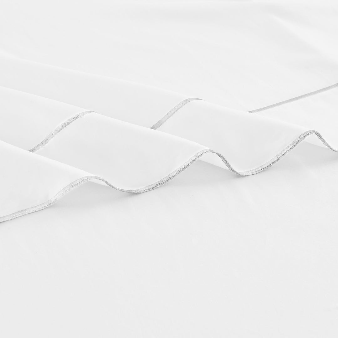 600 Thread Count Framed Sateen Embroidered Cotton Pillowcase Pair