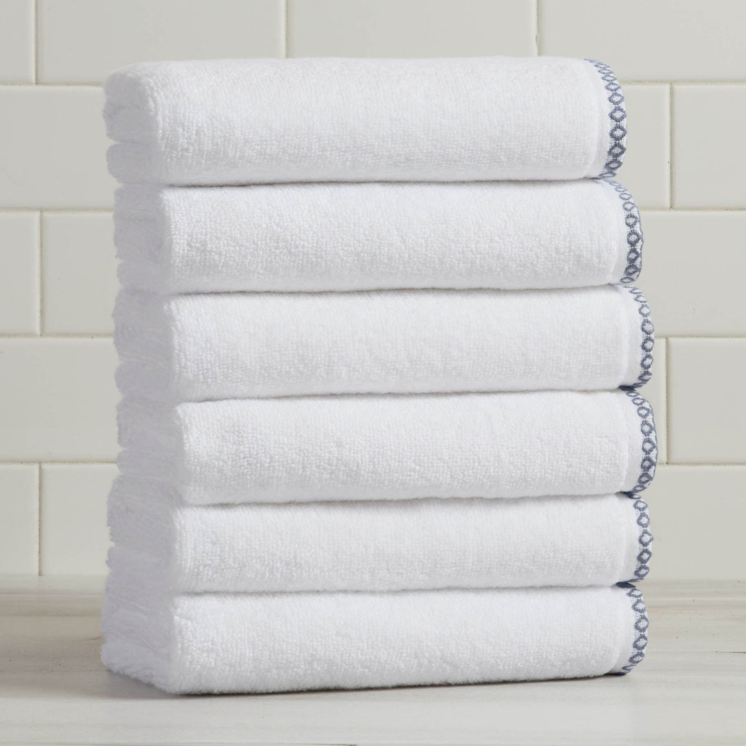 Cotton Border-Stitched 6-Piece Towel Set - Valery Collection